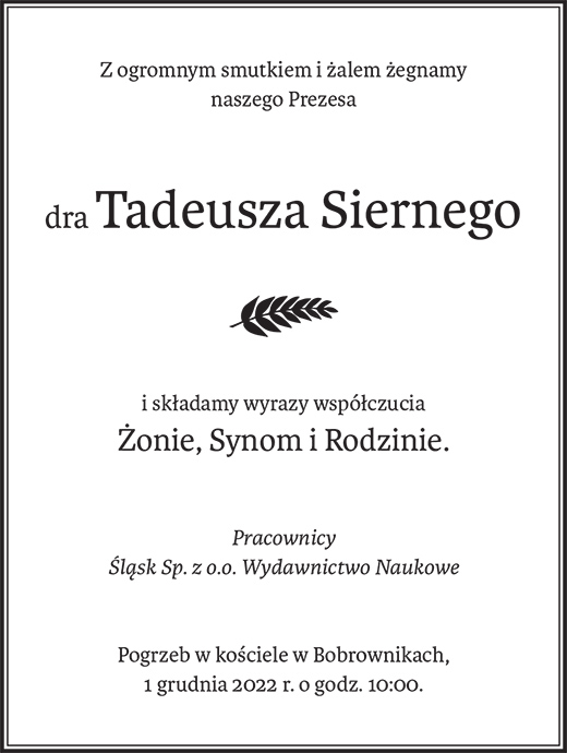 Z ogromnym smutkiem i żalem żegnamy Prezesa i zołożyciela Wydawnictwa Naukowego 